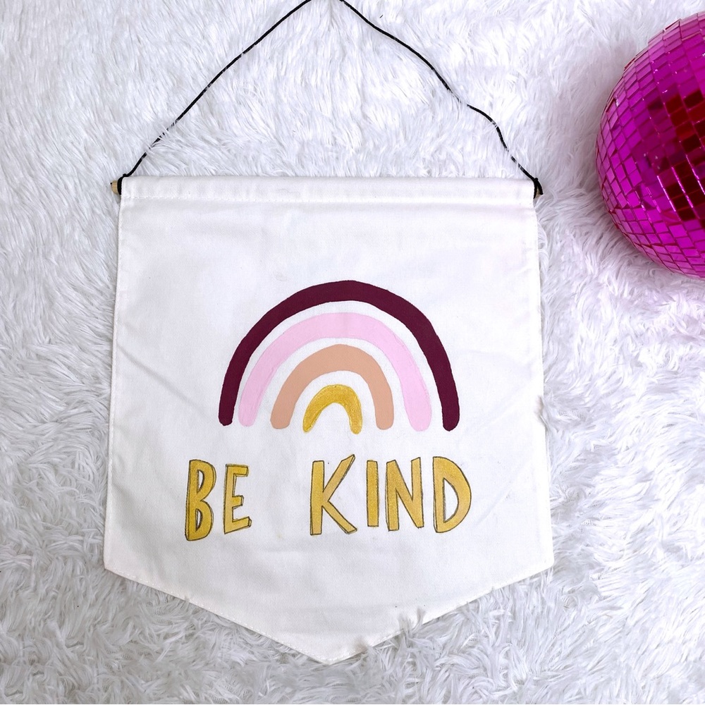 “Be Kind” Rainbow Wall Banner Pennant Room Decor